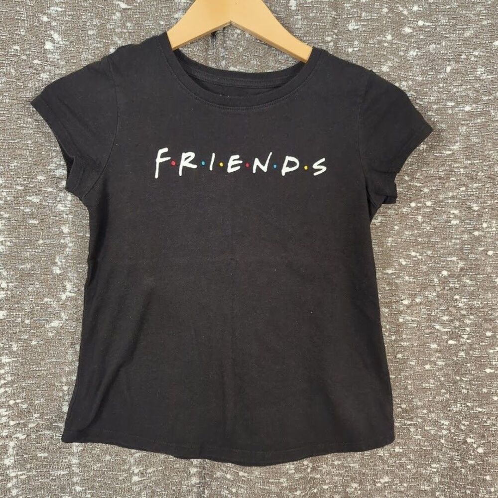 Friends TV Show Youth Shirt Black Short Sleeve Graphic Print Kids‎ Large (10/12)